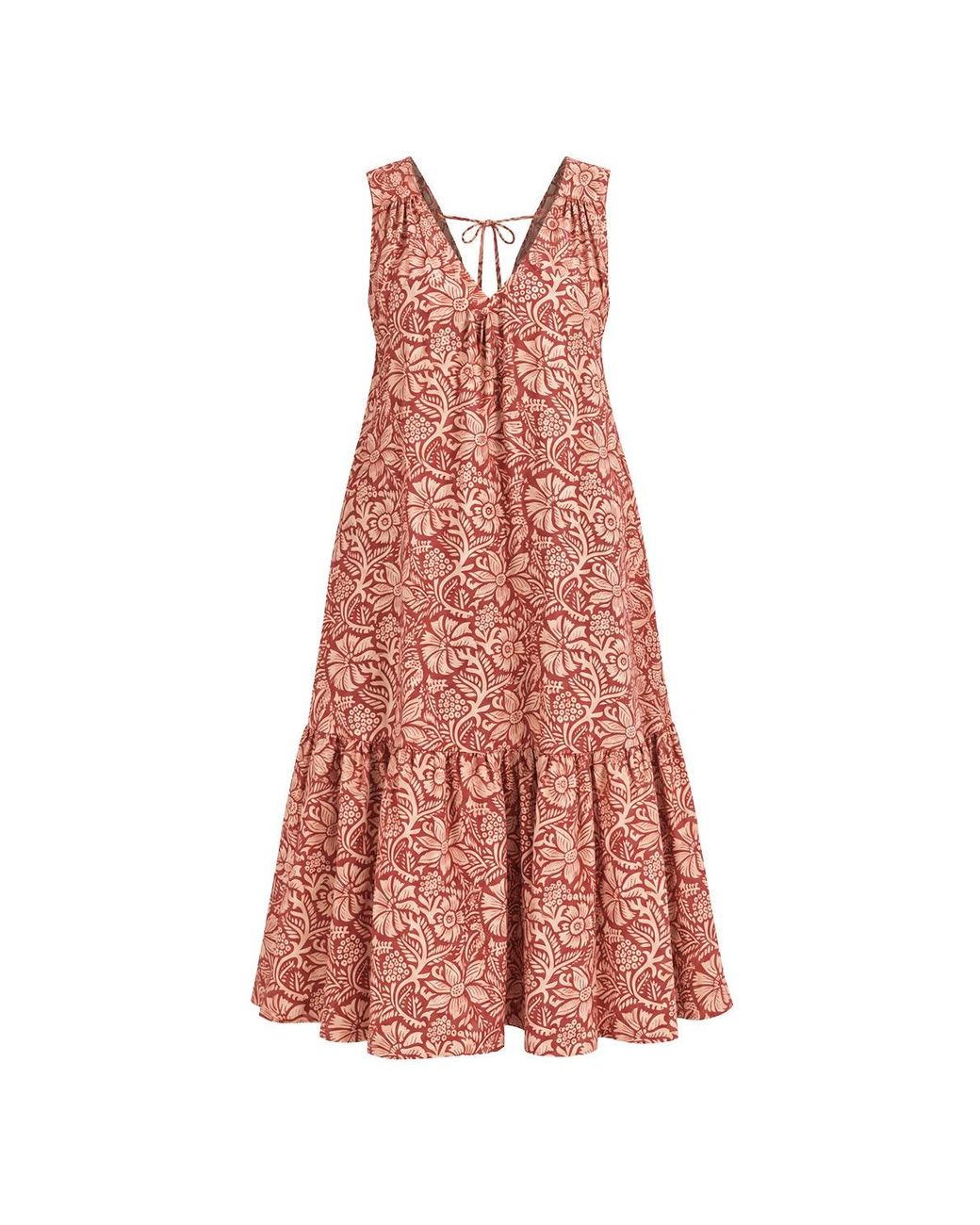 Adrift Clothing Pink Neutrals Zara Gathered Sun Dress