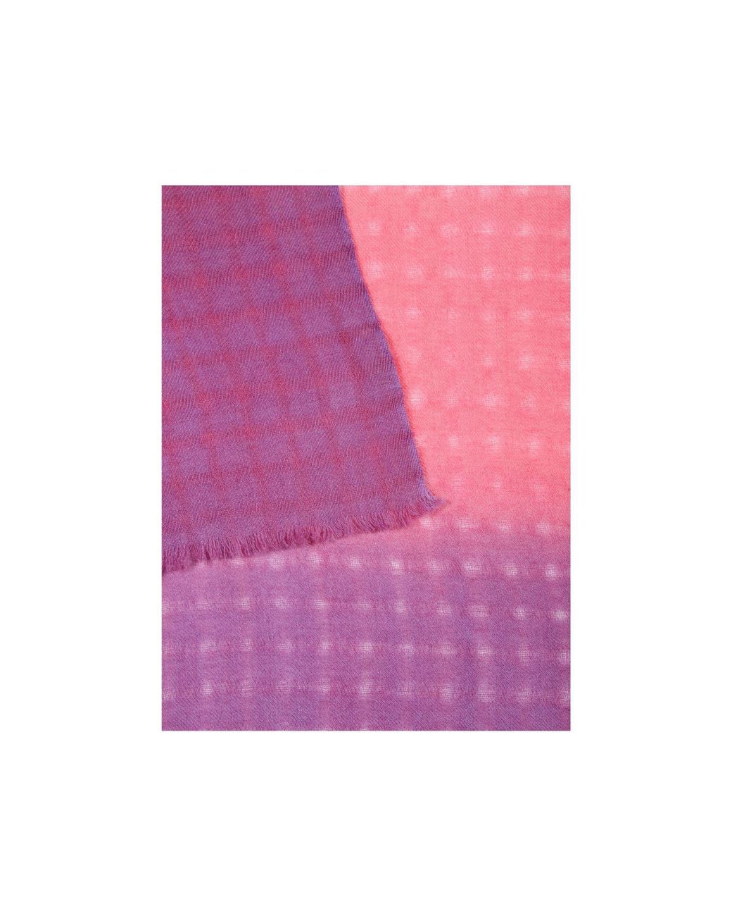 Heritagemoda Purple Handwoven Ombré Pure Wool Scarf