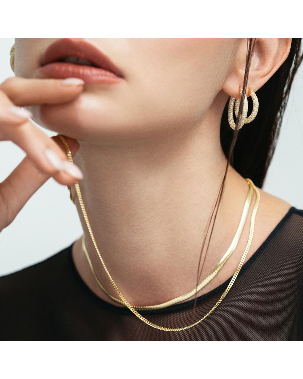 BY EDA DOGAN Metallic Paris Curb Chain Necklace