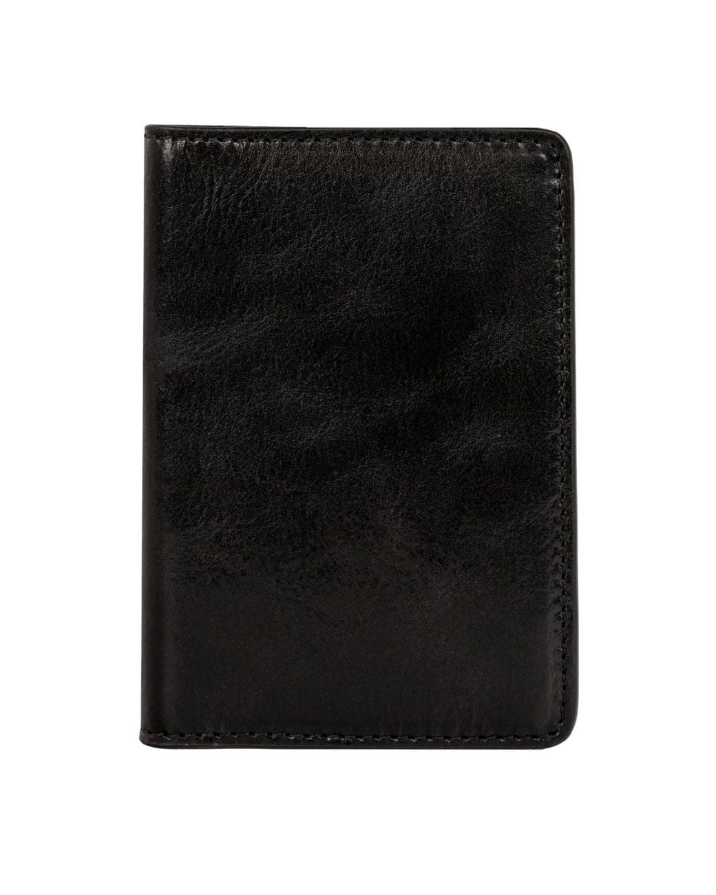 Time Resistance Black Small Leather Passport Holder For