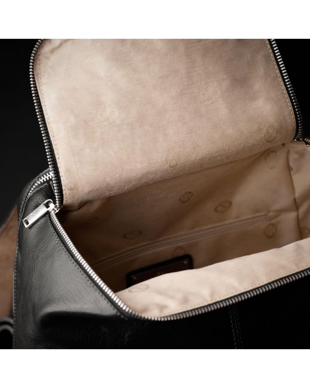 Time Resistance Black Leather Backpack For for men