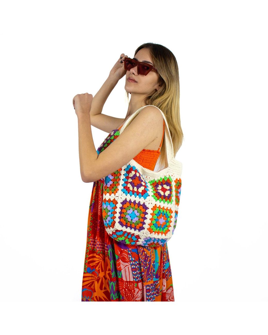 Lalipop Design Red Handmade Crochet Top Viscose Maxi Dress