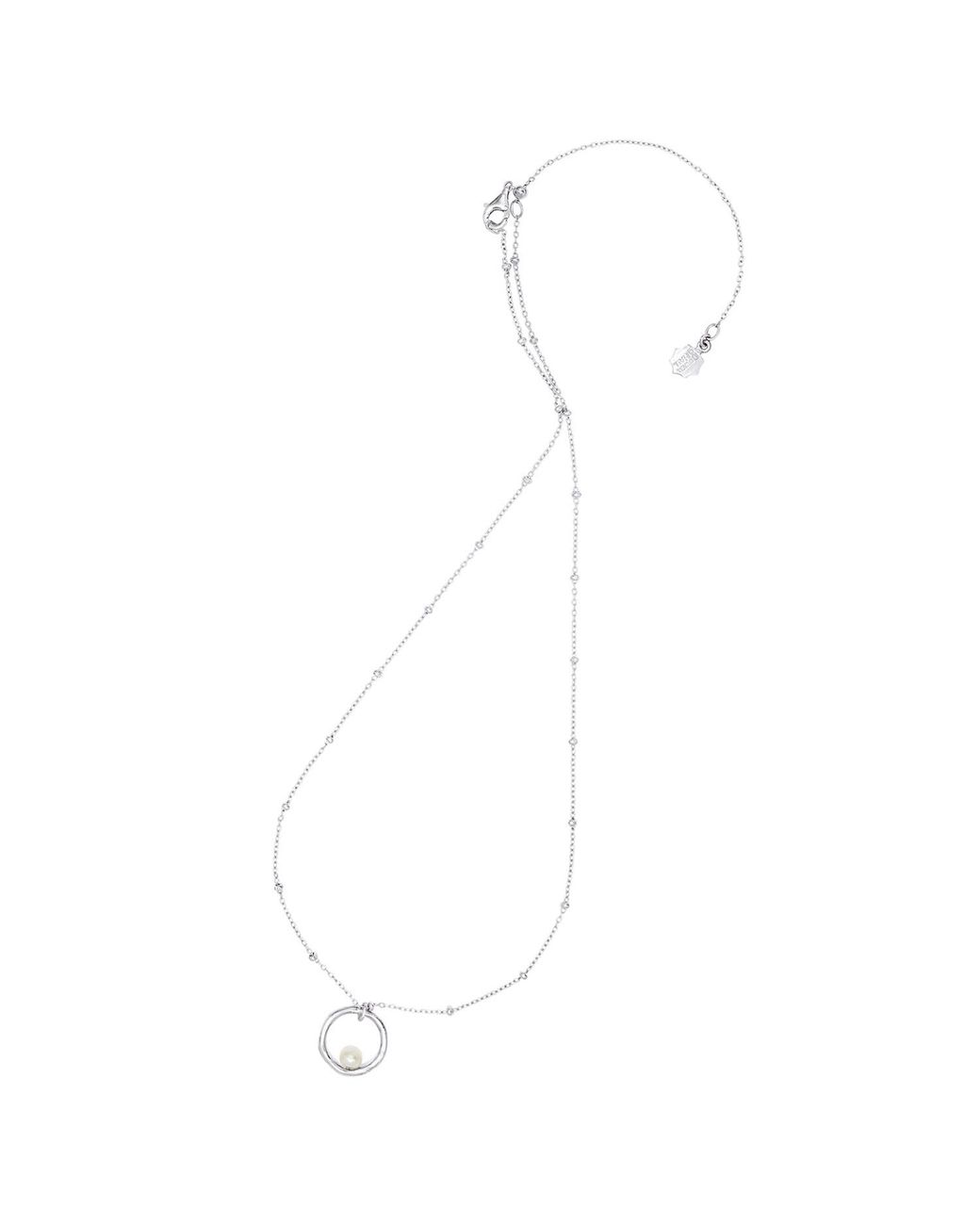 Dower & Hall Metallic Open Circle Pearl Pendant