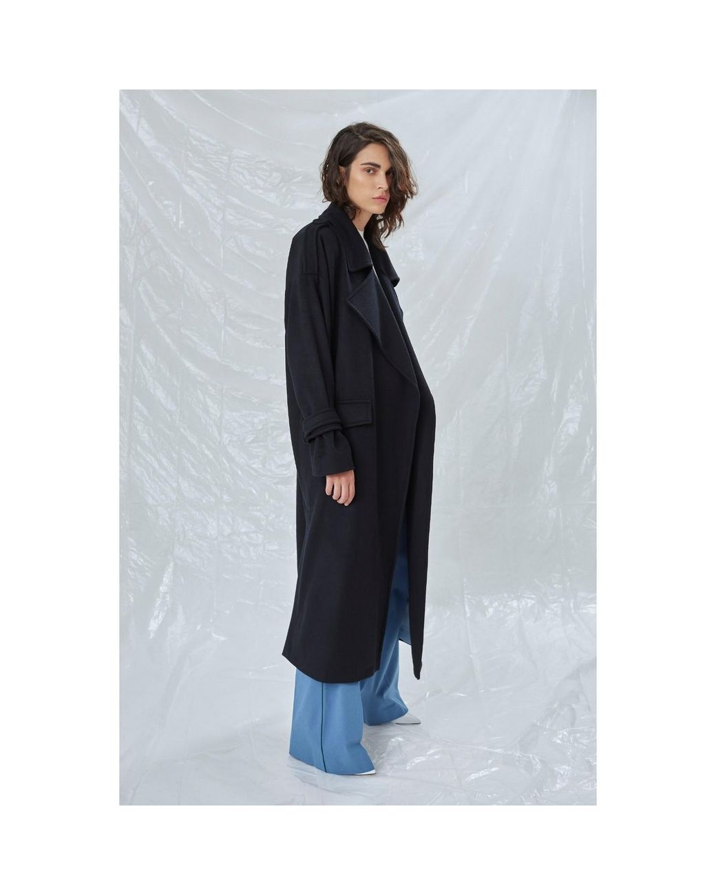 NAZLI CEREN Black Laura Oversized Coat