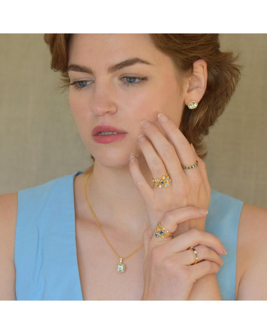 GEM BAZAAR Metallic Diana Topaz Pearl Pendant & Chain