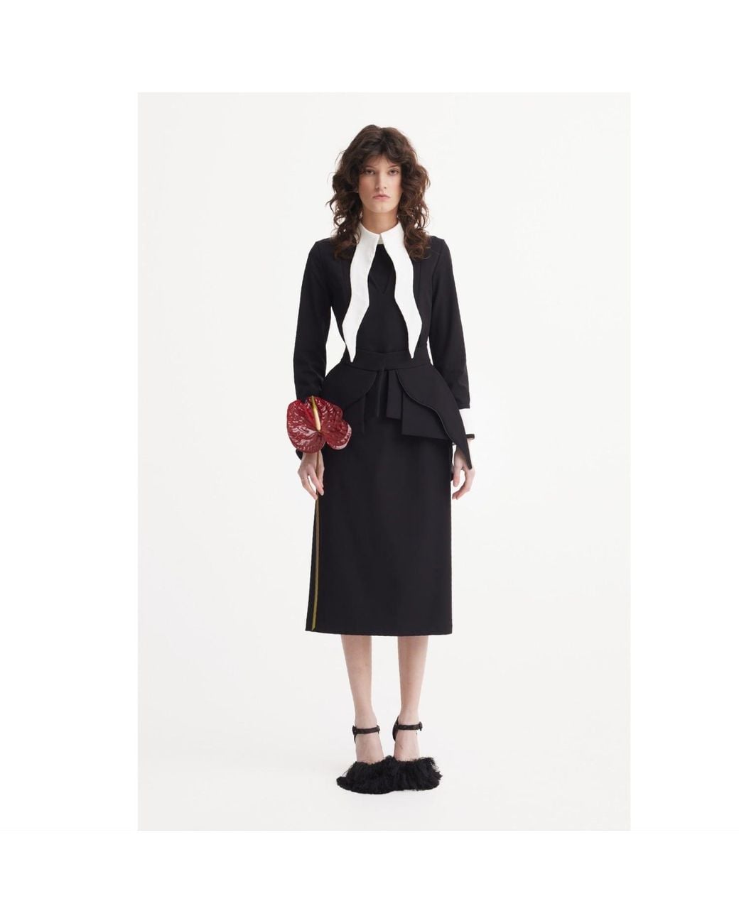 Julia Allert Black Sculpted Peplum Belt