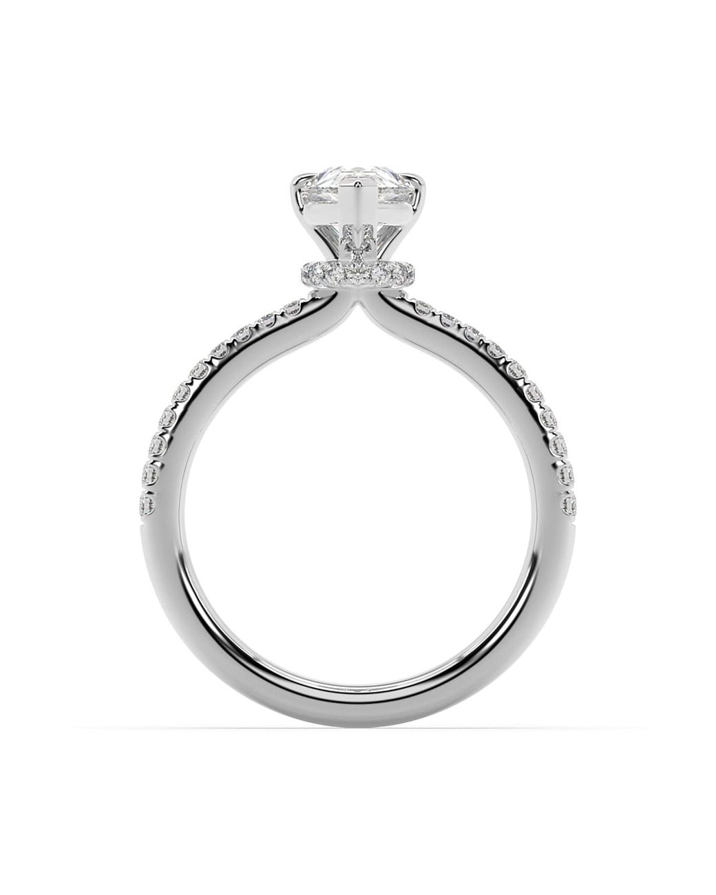 Artisan White 14K Cocktail Ring With Pear Cut Lab-Grown Diamond