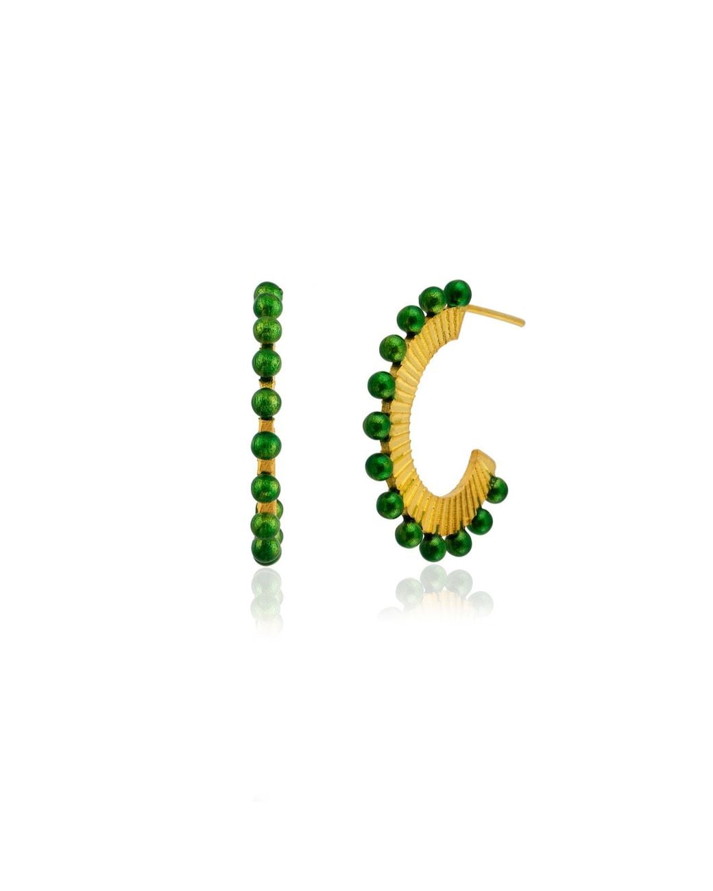 Milou Jewelry Green Oval Hoop Earrings