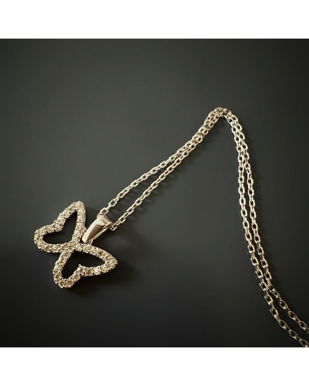 Ebru Jewelry Metallic Sparkly Butterfly Necklace