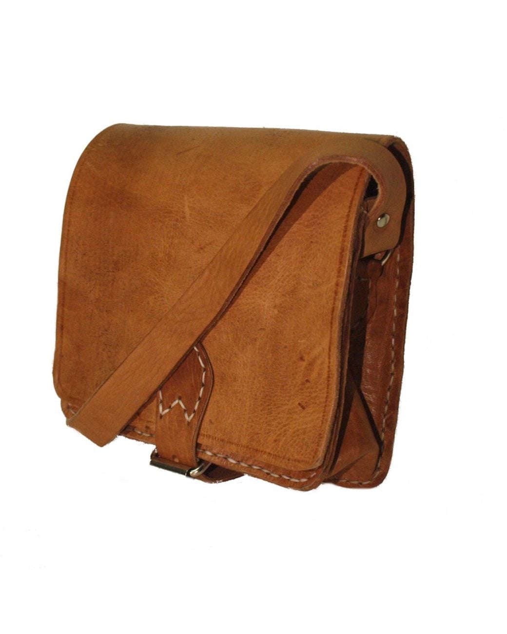 Berber Leather Brown Neutrals The Temara Square Saddle Bag