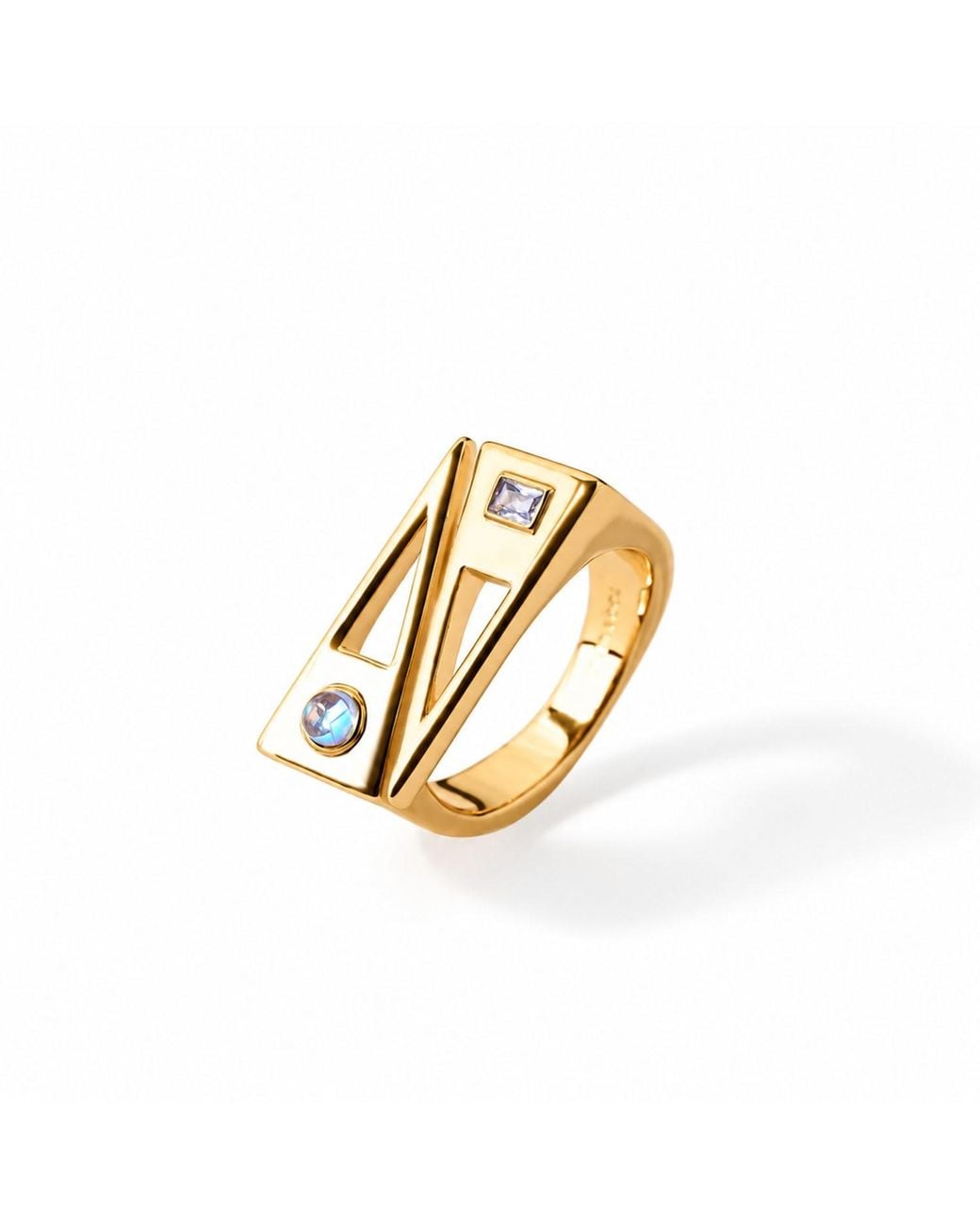 Qibai Metallic Gemini Zodiac Ring –