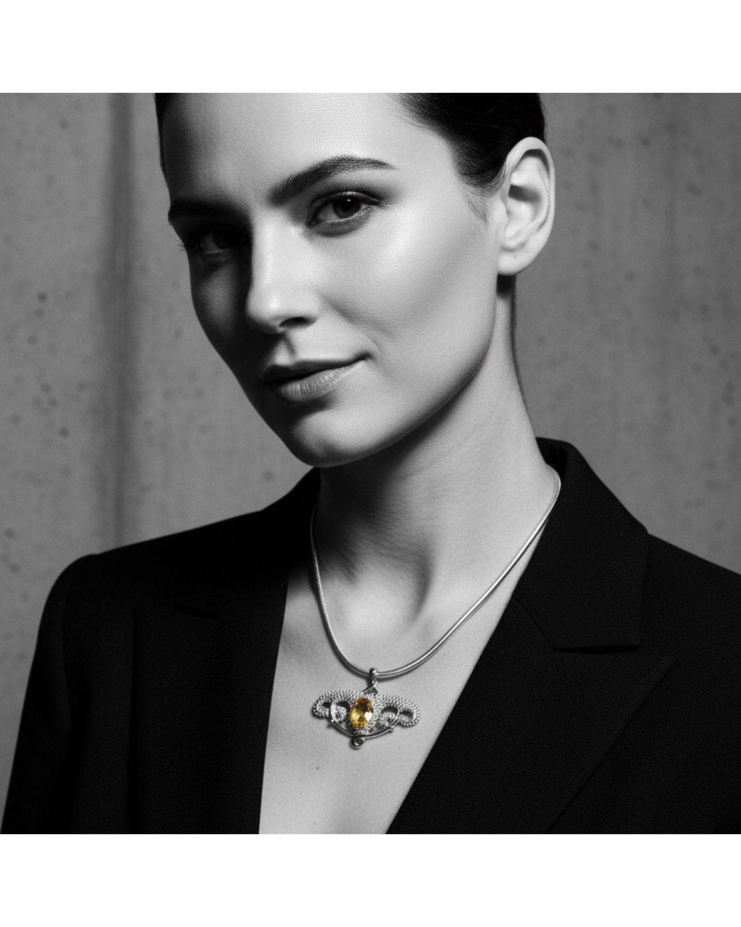 Tg-Jewellery by Tamara Gervasio Metallic Sea Urchin Pendant Necklace – Sterling With Citrine