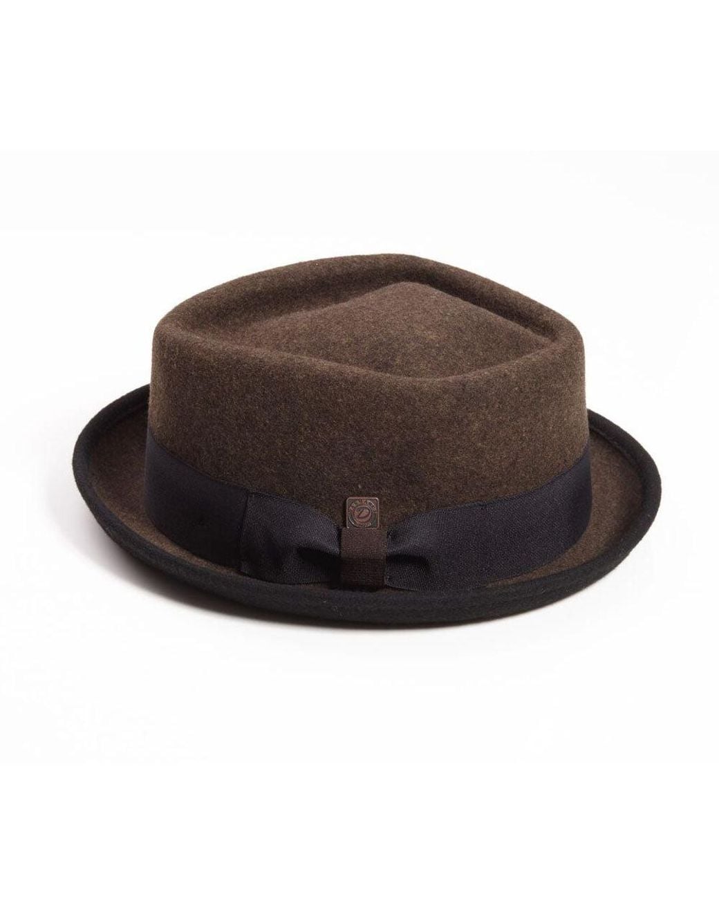 Dasmarca Hats Brown Jackson Chestnut Wool Felt Two Tone Porkpie Hat for men