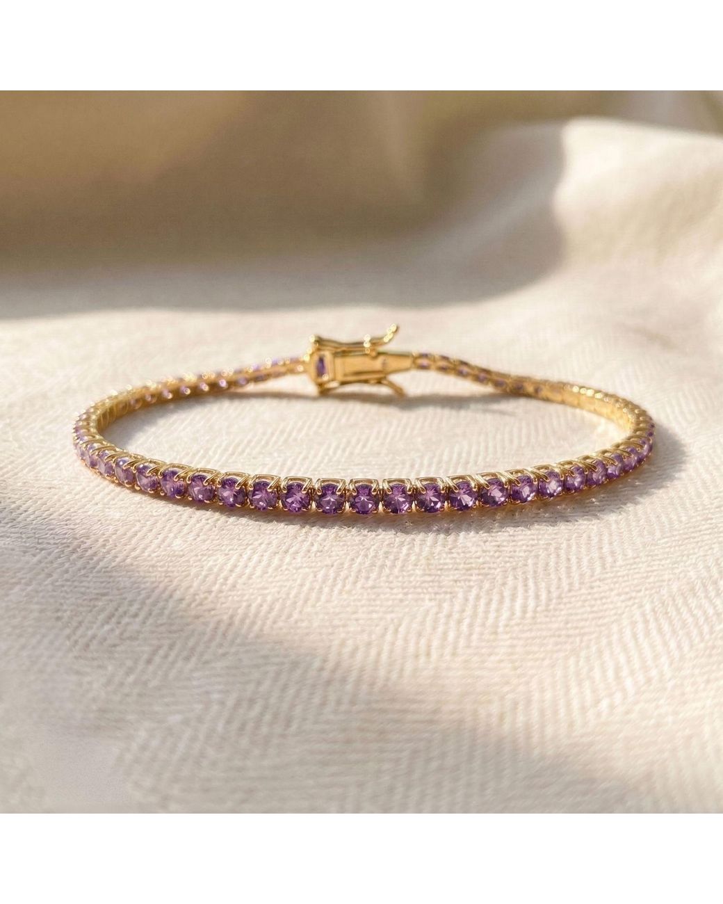 Sophelia Metallic Alexandrite June Birthstone Plated Dainty Tennis Bracelet