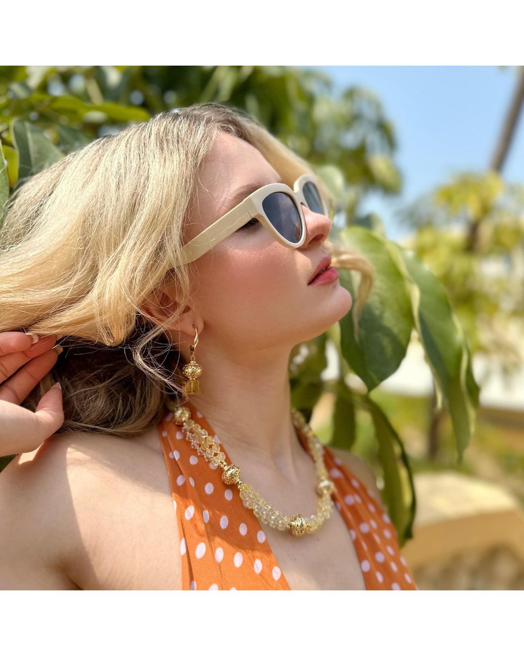 Farra Metallic Citrine Chunky Hook Earrings