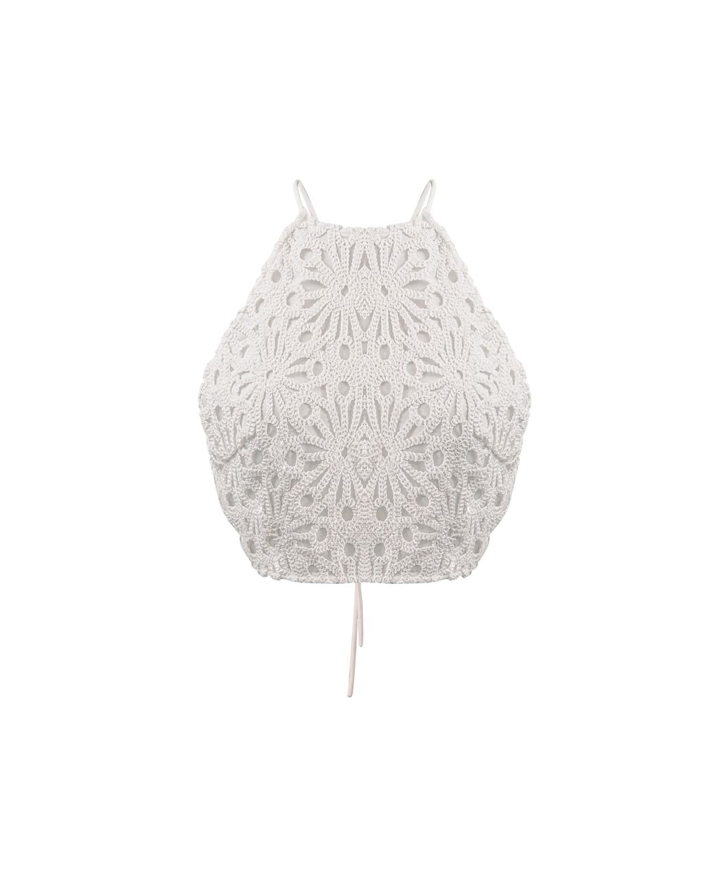 Amy Lynn White Bonnie Crochet Halter Top
