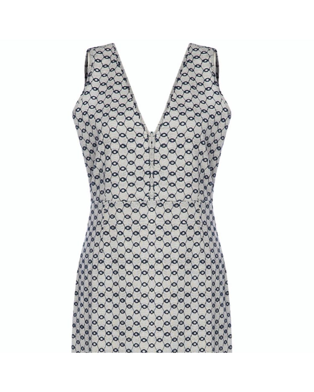 Women & Women Gray Eden, Jacquard, Side-Slit, Long Cotton Blend Dress