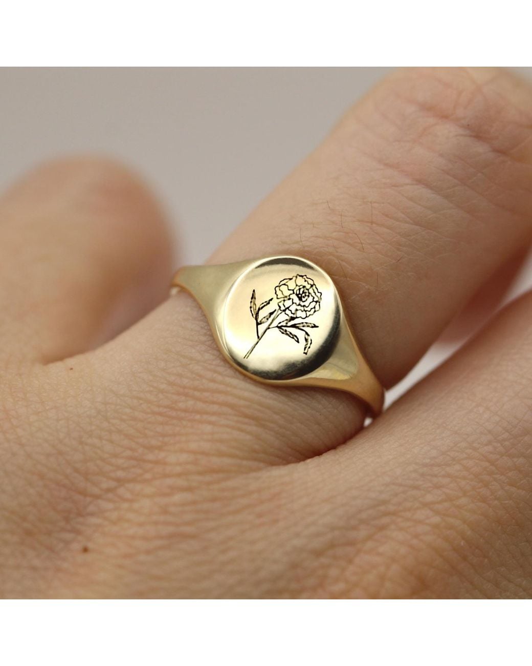 VicStoneNYC Fine Jewelry Metallic Marigold Flower Solid Ring