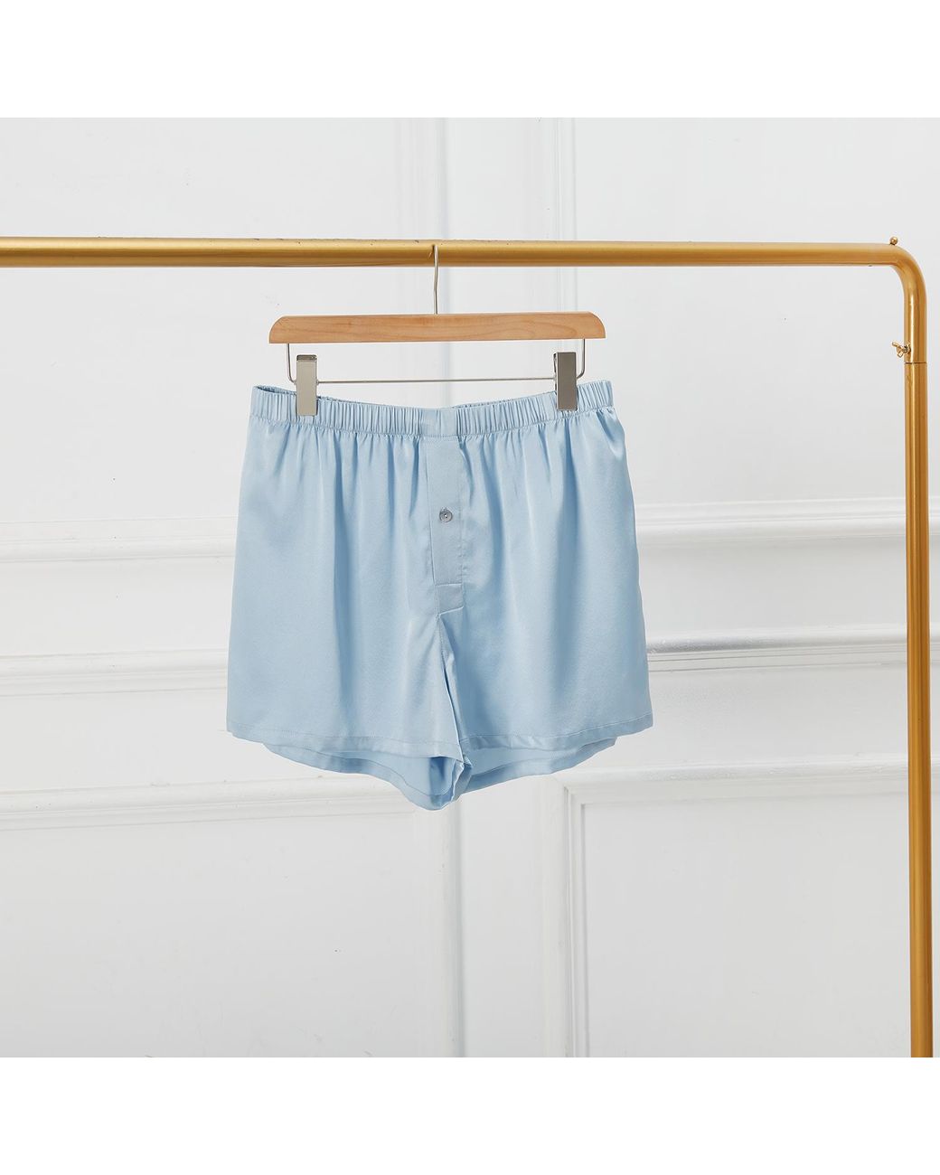 Soft Strokes Silk Blue Cornflower Pure Mulberry Silk Boxers for men