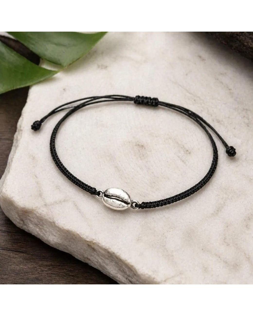 Mother Nature Jewelry Brown Coffee Bean Bracelet, Handmade Dainty Coffee Charm