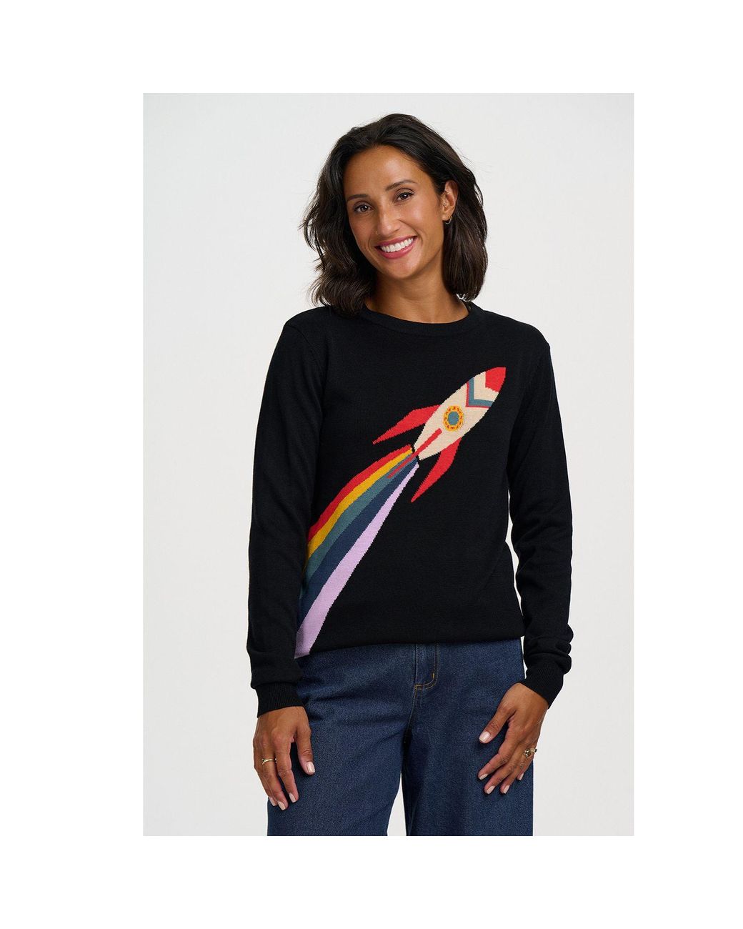 Sugarhill Black Rita Sweater, Retro Rocket