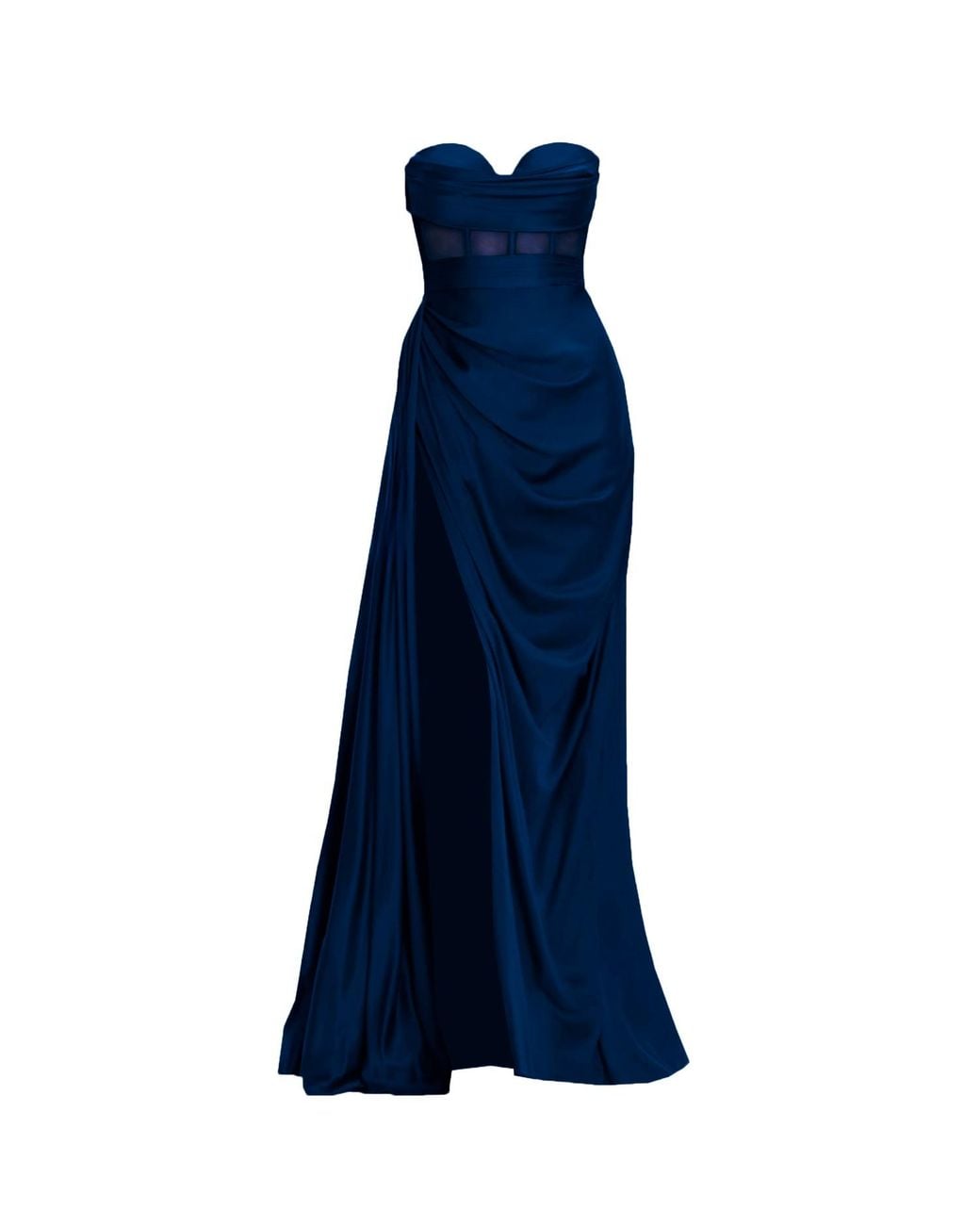Angelika Jozefczyk Blue Satin Corset Evening Gown Napoli