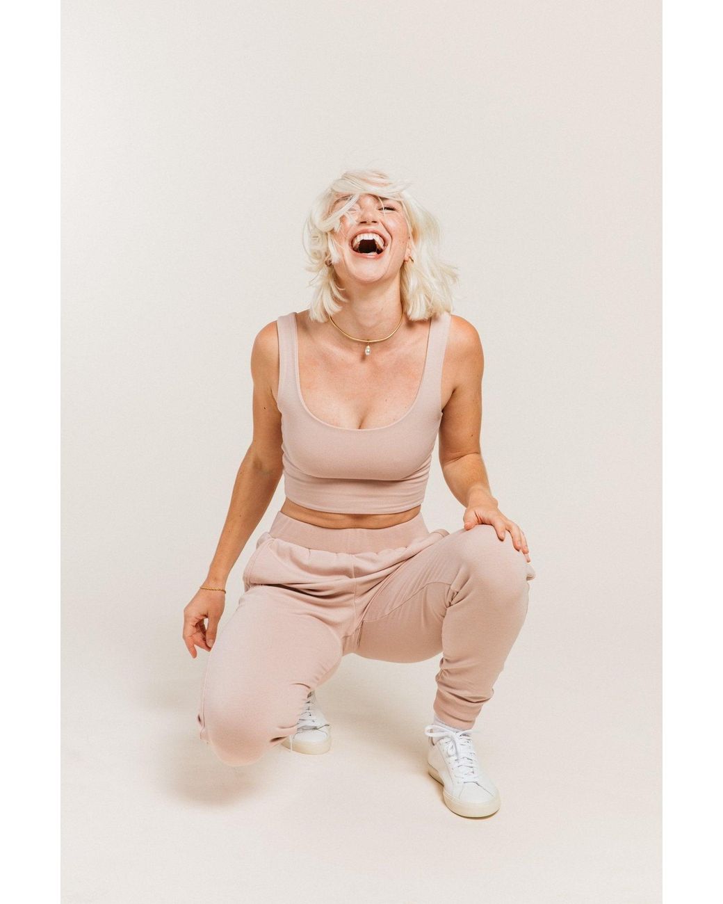 Ocio Leisurewear Pink Double Scoop Tank