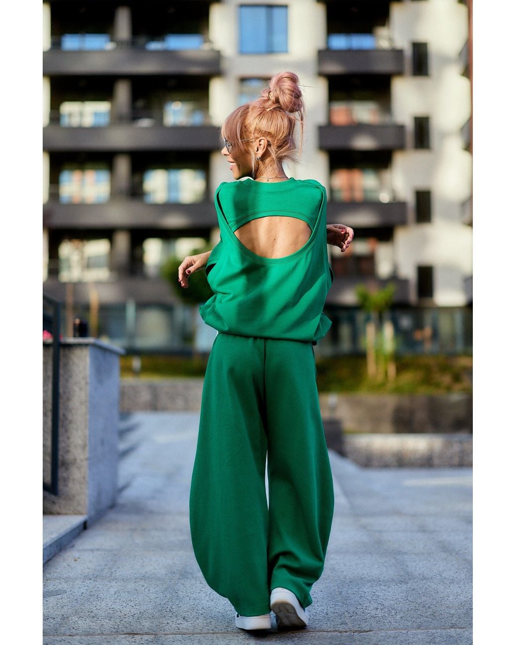 Clothes by Locker Room Green Oversized Sweat Set With Open Back