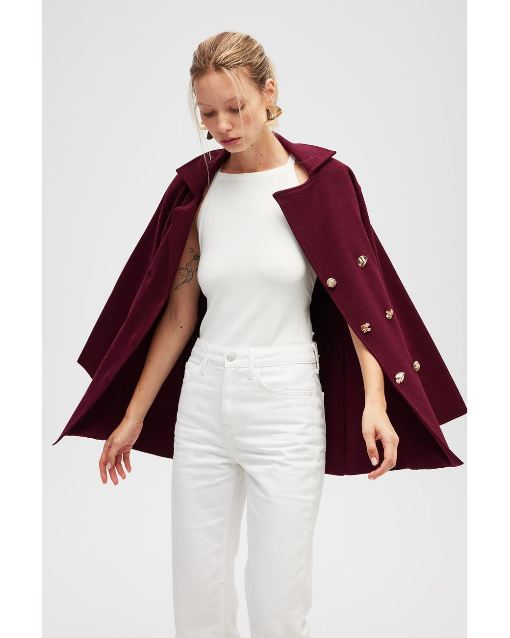 Peraluna Purple Jisha Knit Blazer Jacket