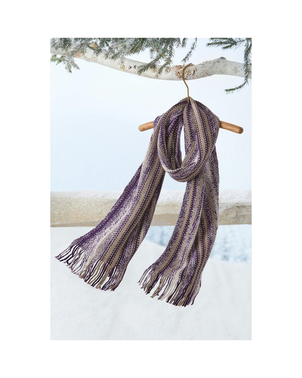 Saachi Purple Serene Stripes Scarf