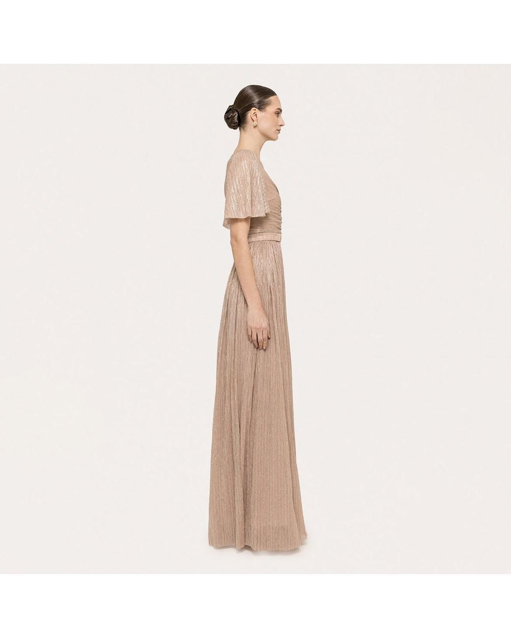 Nissa Natural Neutrals Sequin-Applique Maxi Dress