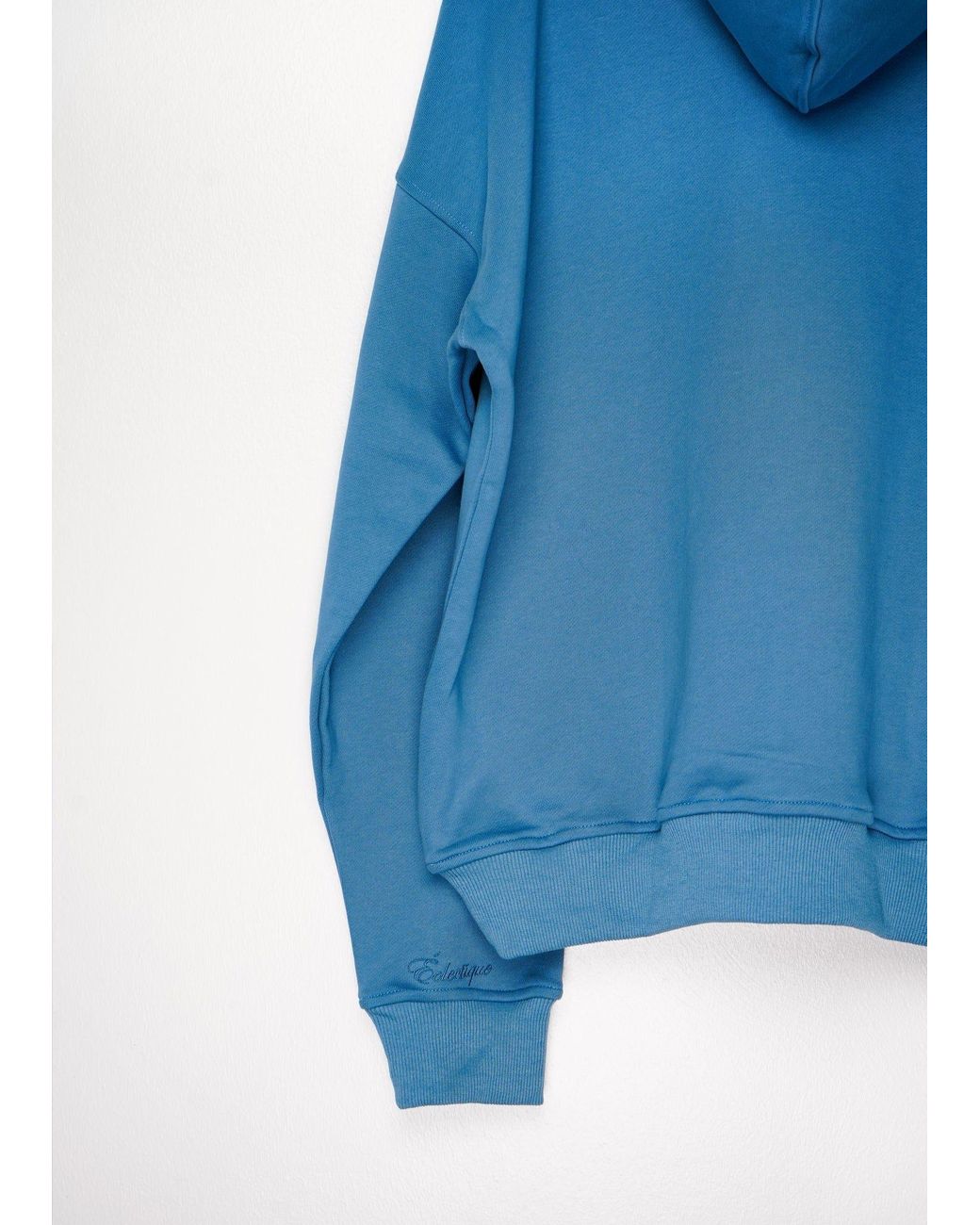 Éclectique Blue Lightweight Terry Hoodie for men