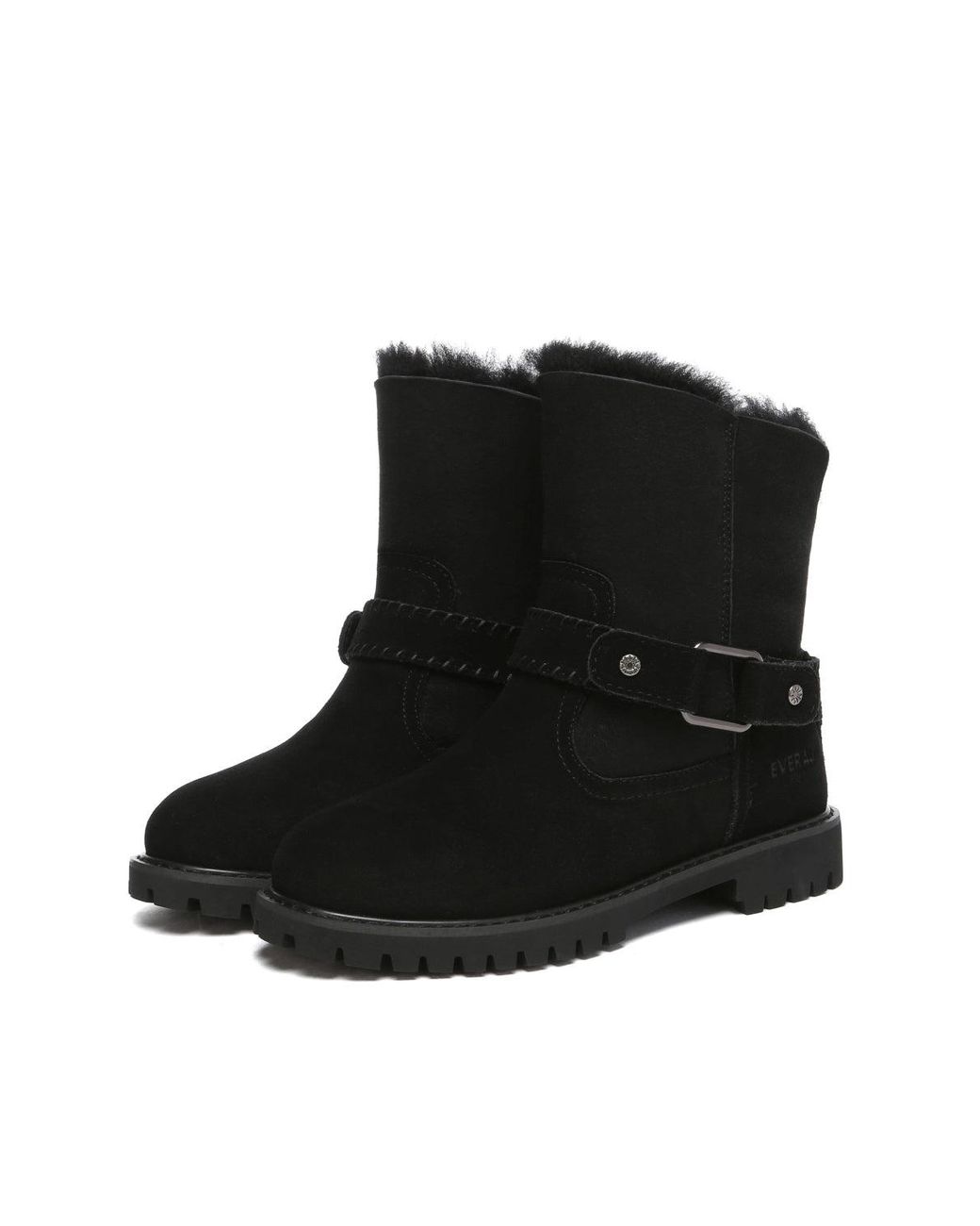 EverAu Australia Black Pheasant Mid Calf Fashion Boots