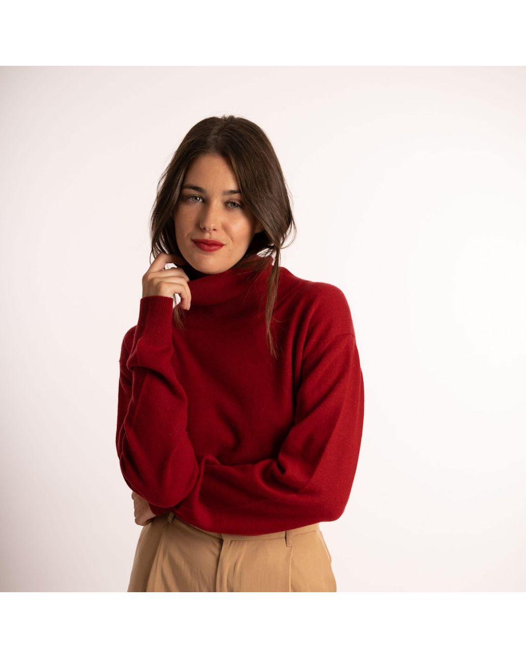 Bel Cashmere Red Lisa Cashmere Sweater
