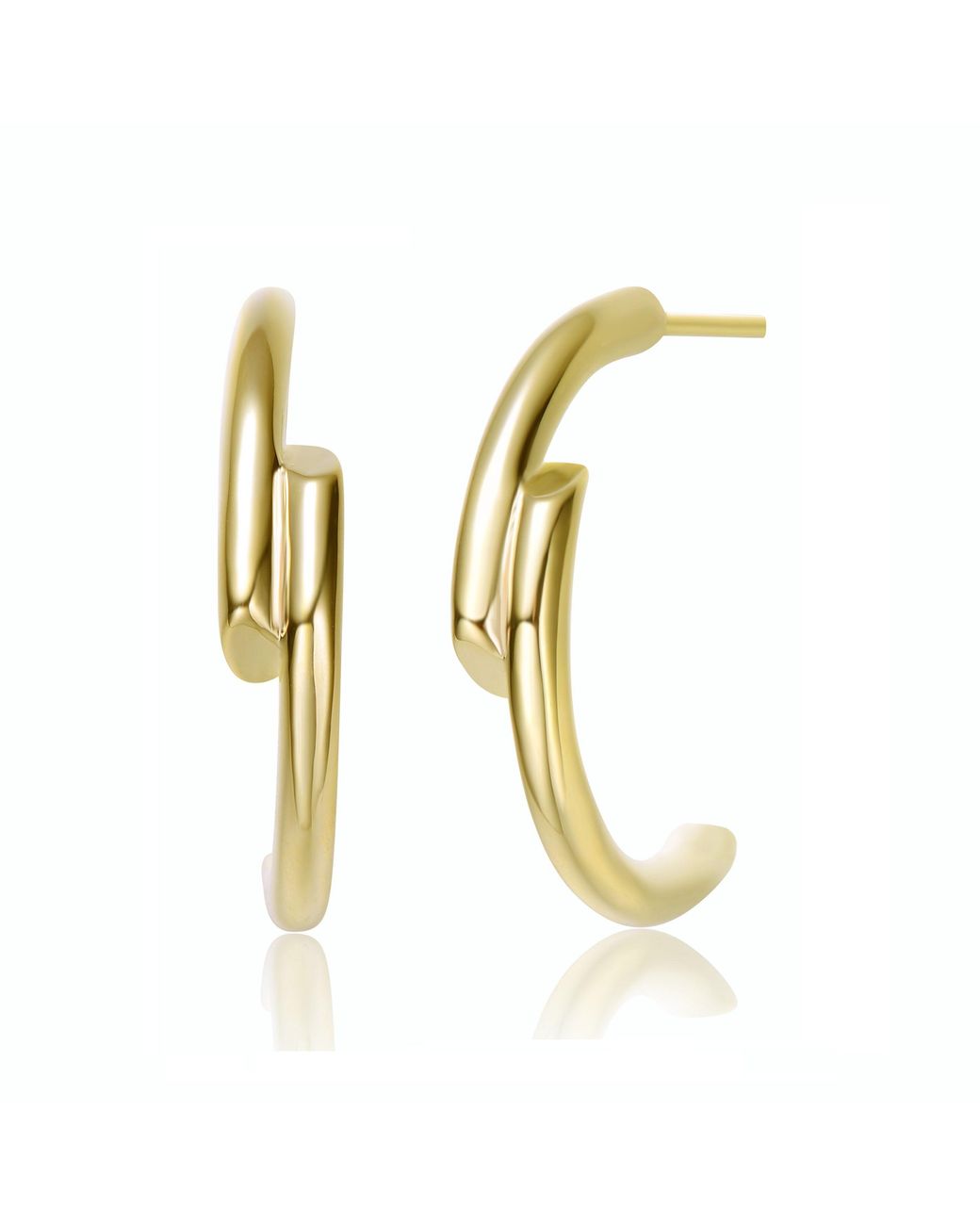 Genevive Jewelry Metallic Rachel Glauber Colored Open Hoop Earrings