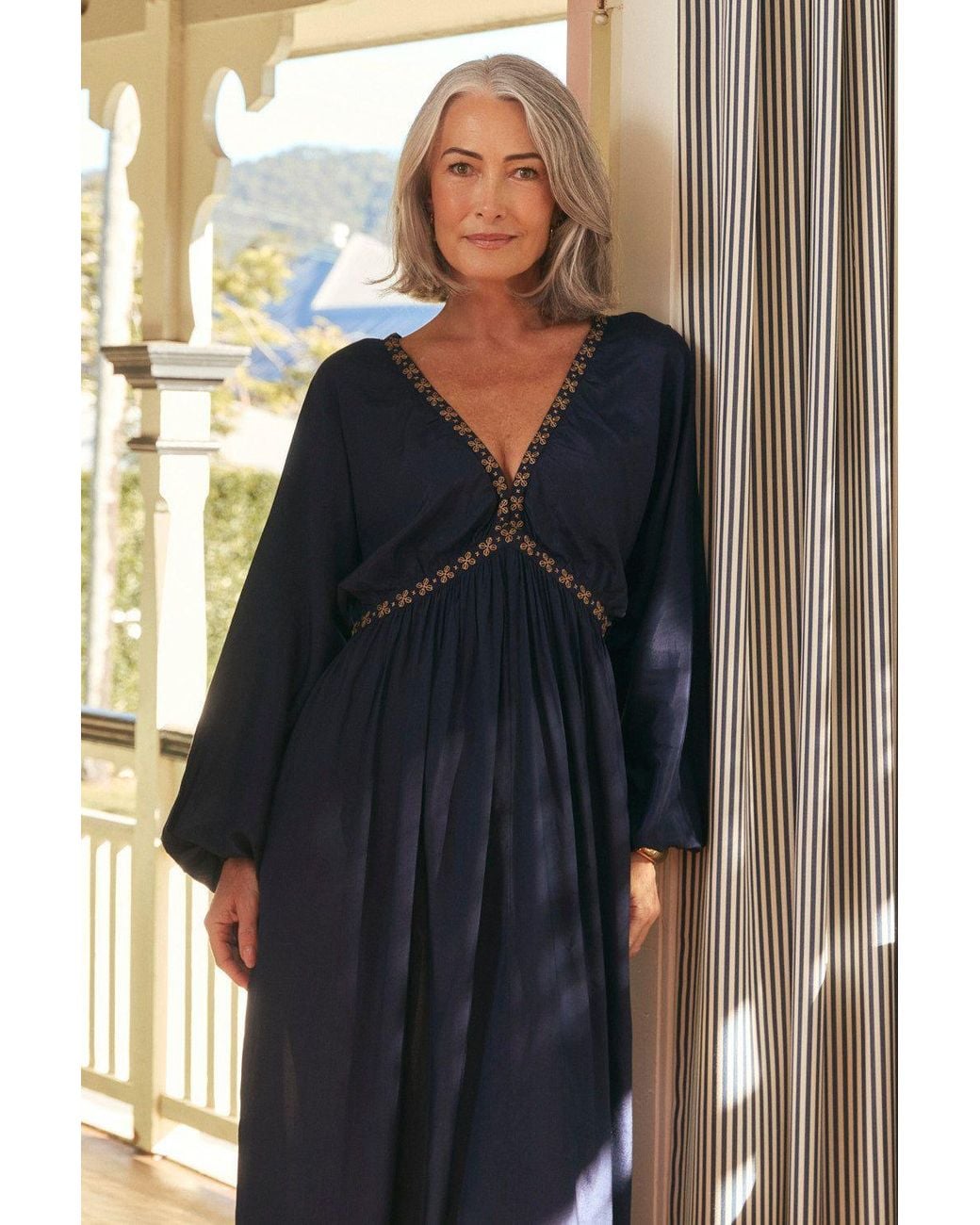 Adrift Clothing Blue Margot Billow Dress