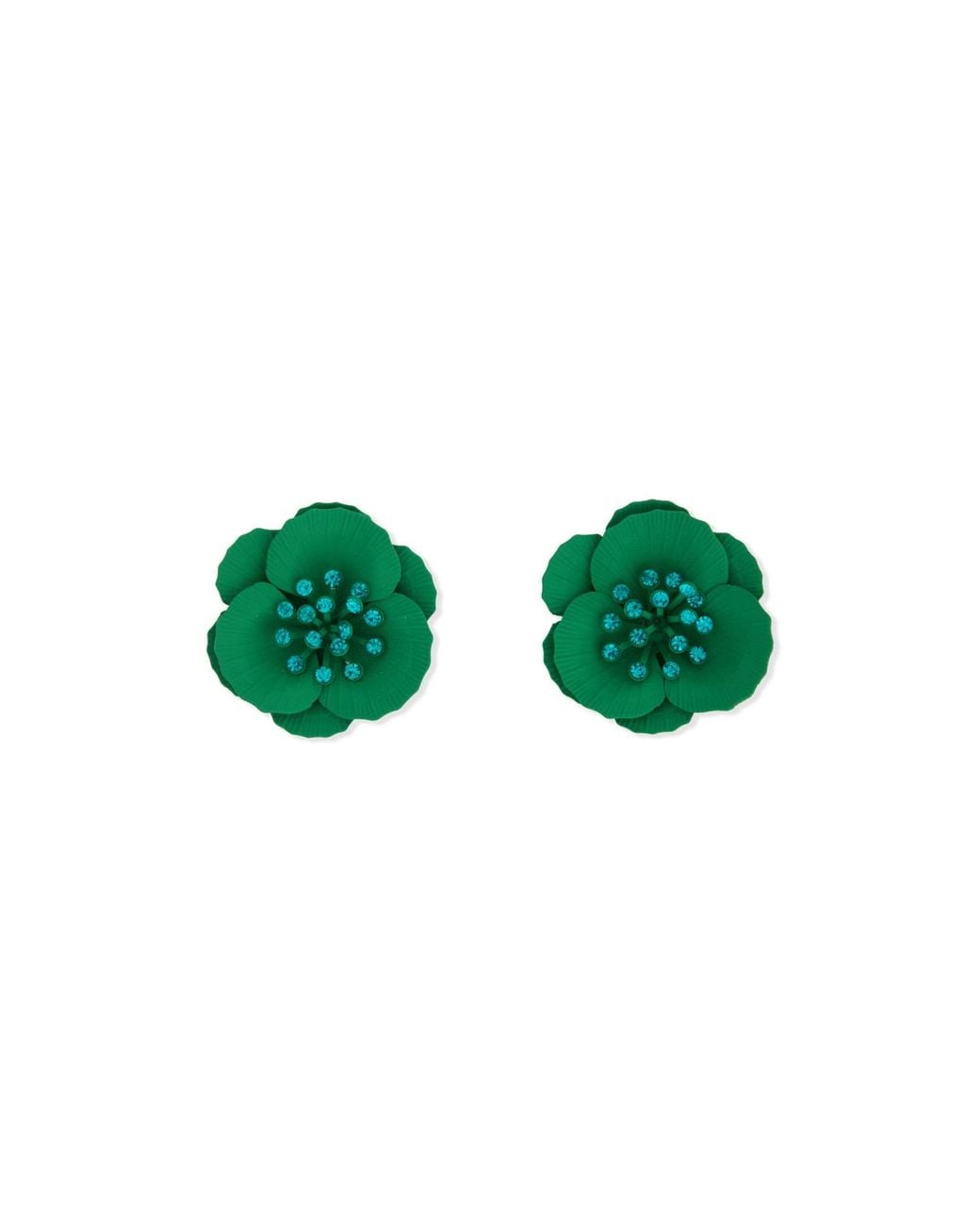 Saachi Green Statement Flower Crystal Studs