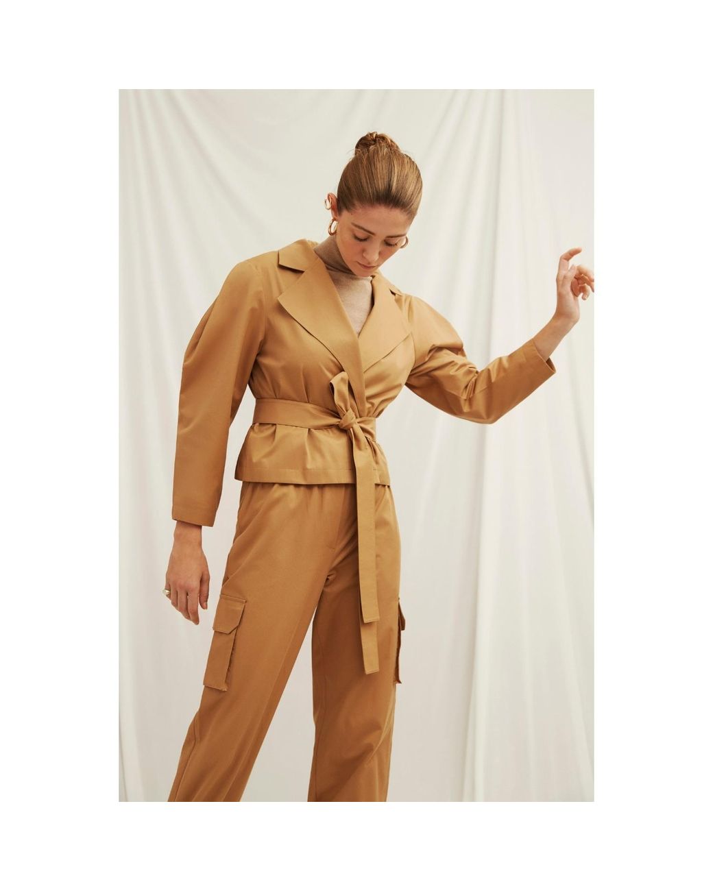 NAZLI CEREN Brown Kai Jacket