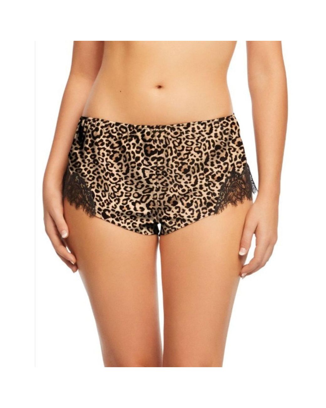 SAINTED SISTERS Brown Neutrals Scarlett Leopard Print French Knicker