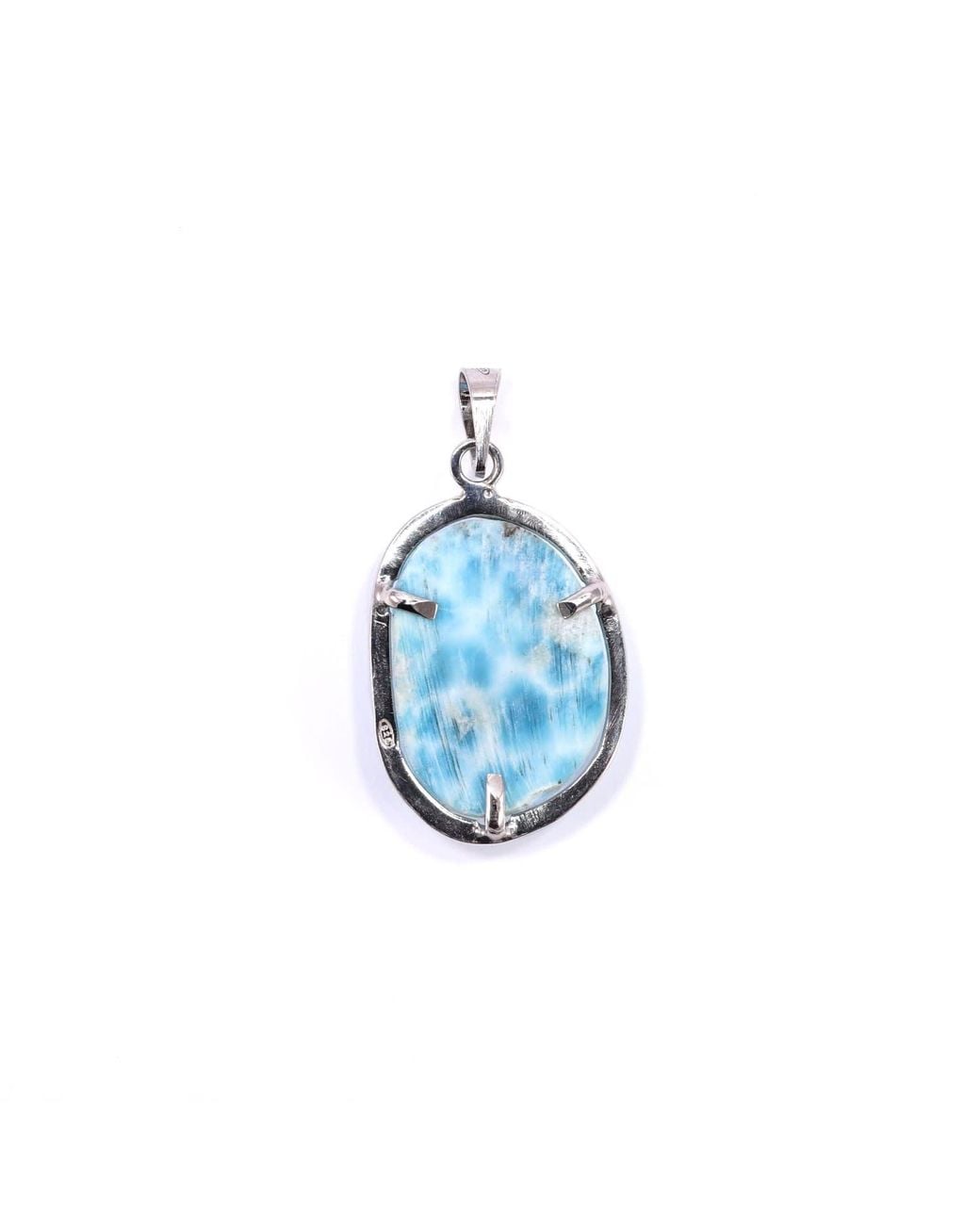 Mineralgems•Studio Blue Larimar Pendant With Sterling Chain