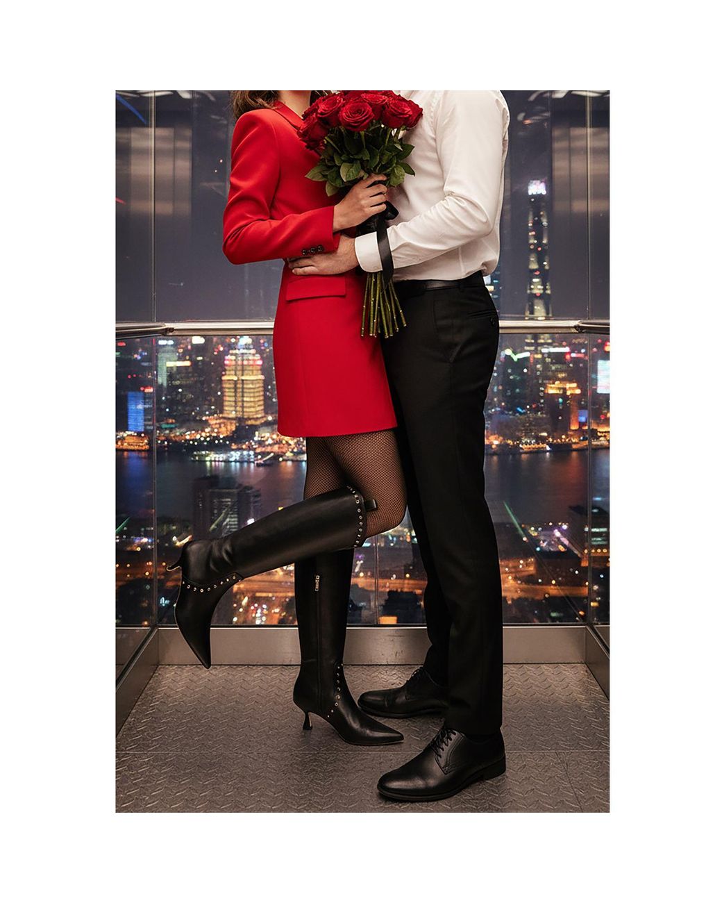 Beautiisoles by Robyn Shreiber Made in Italy Black Vanesa Leather Knee-High Boot With Studs & Kitten Heel Elegant For Work & Valentine Day