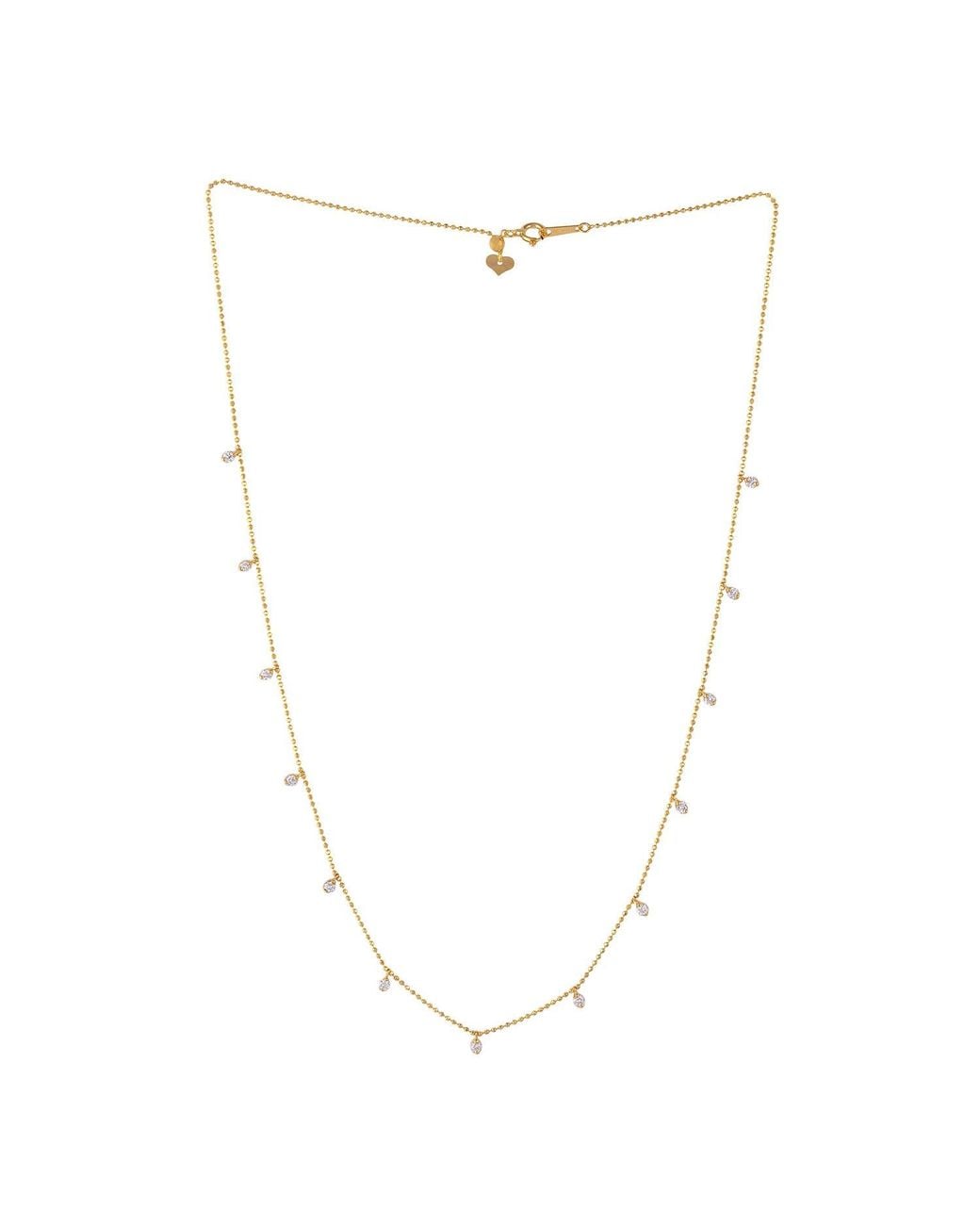 Artisan Metallic 18k Yellow Gold Diamond Necklace Handmade Jewelry