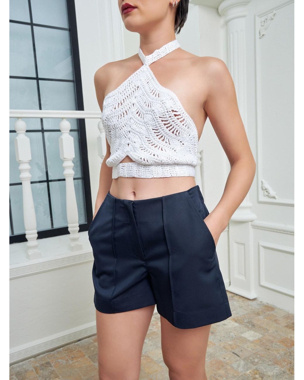 Lumina Eligma Blue Clean Cut Shorts