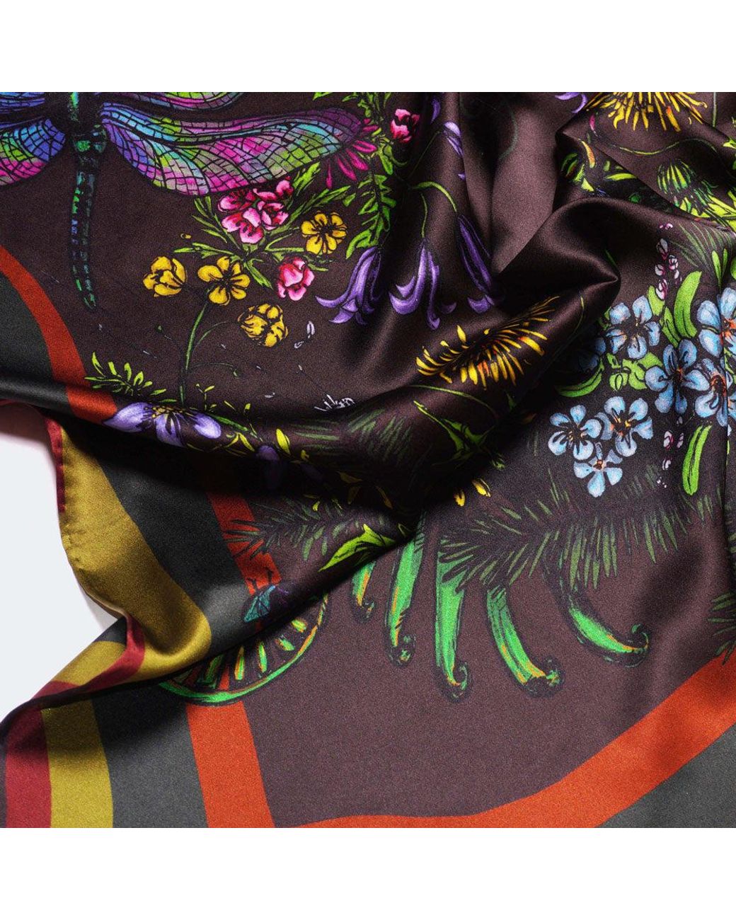 Natalia Petruch Green Mountain Flowers Silk Scarf