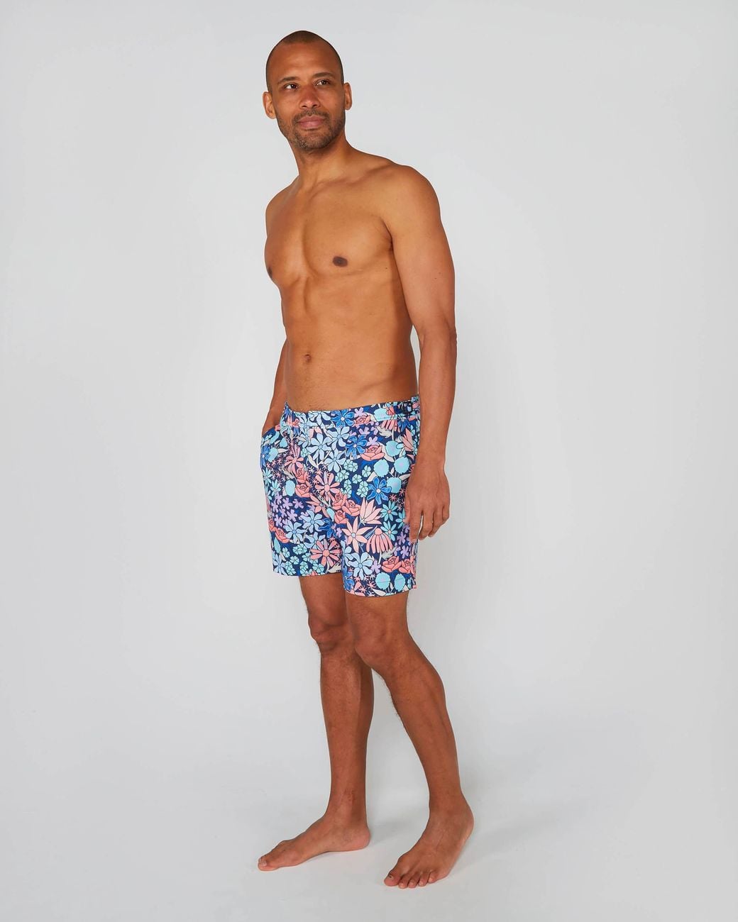 Lords of Harlech Blue Pool Rough Floral Swim Short for men