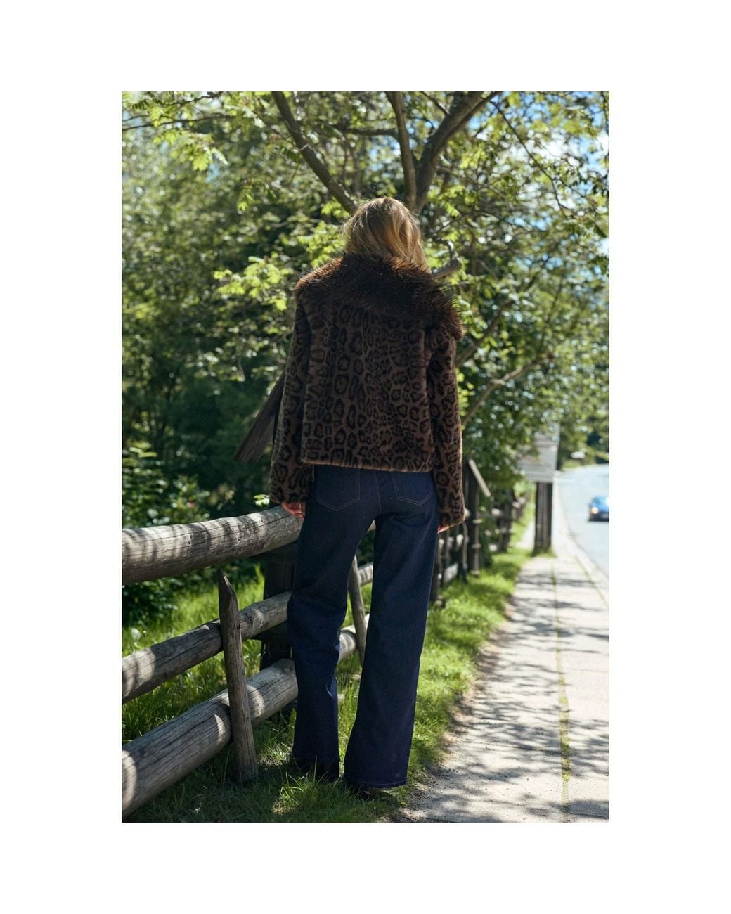 Saachi Brown Animal Print Faux Fur Jacket