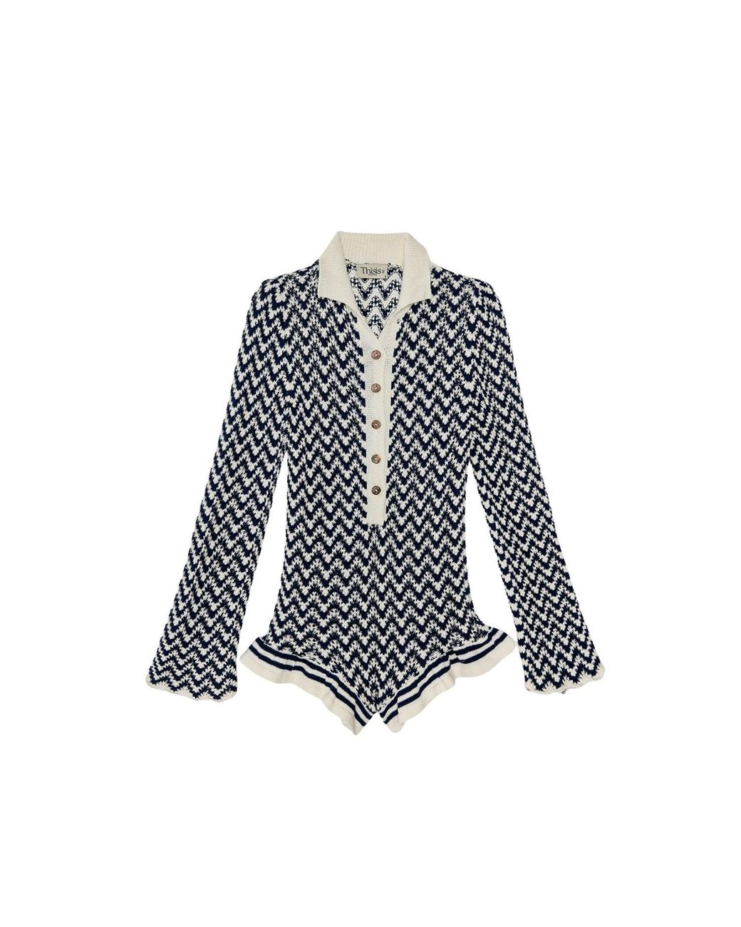 Thisisu Collection Blue Elara Beachwear Knit Romper