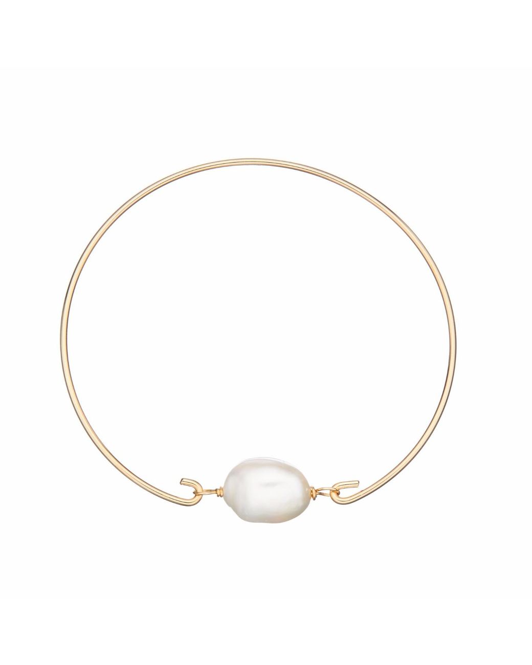 Lily & Roo Metallic Large Single Pearl Bangle