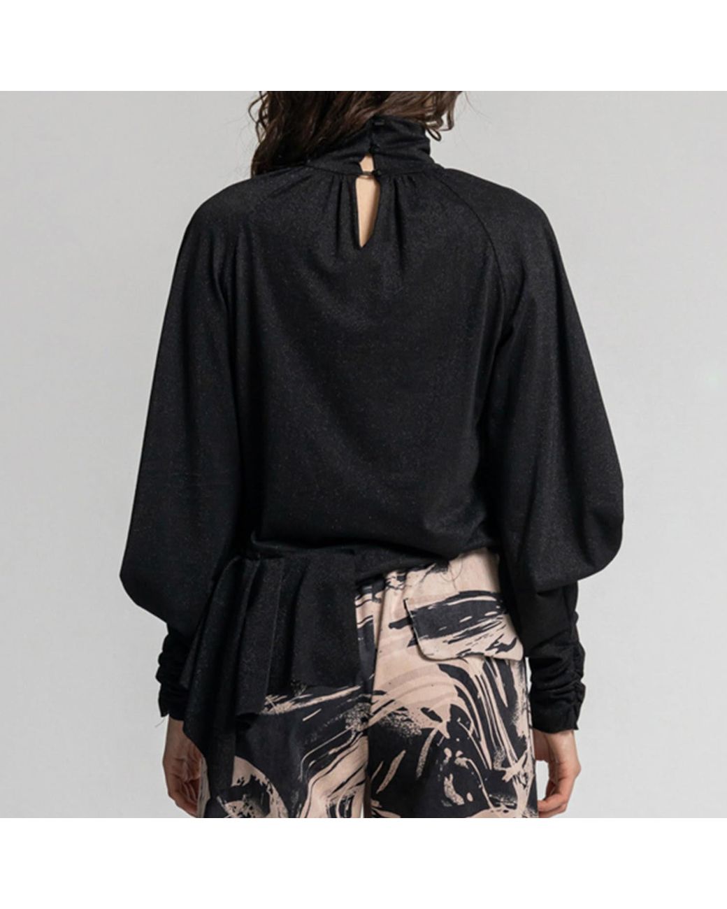 ARTISTA Black Onix Draped Turtleneck