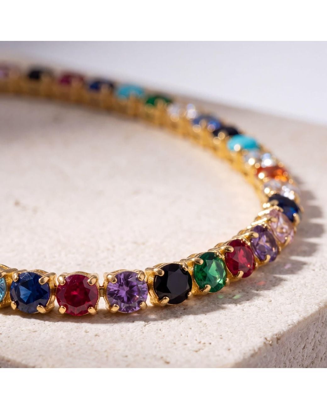 Latelita London Metallic Tennis Necklace Vibrant Cz